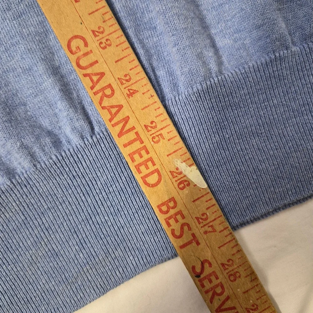 Polo Ralph Lauren Sweater Mens Medium Blue Pima Cotton V-Neck Pony‎ Logo